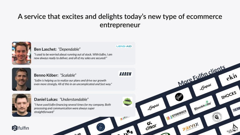 Customer testimonials and client logos