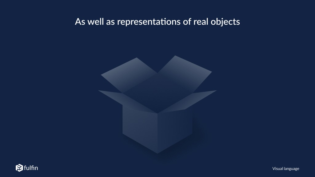 Open box as a representation of real objects