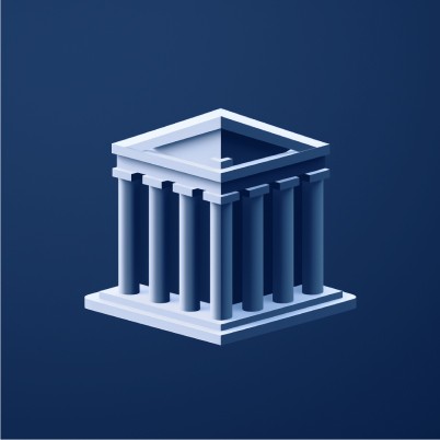 Classical temple building illustration
