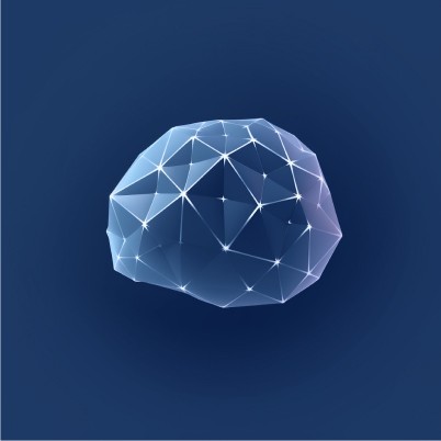 Low-poly brain illustration