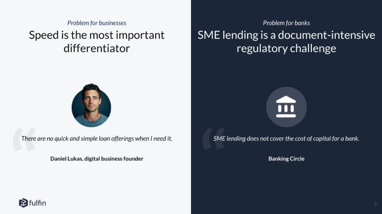 Problem slides for businesses and banks