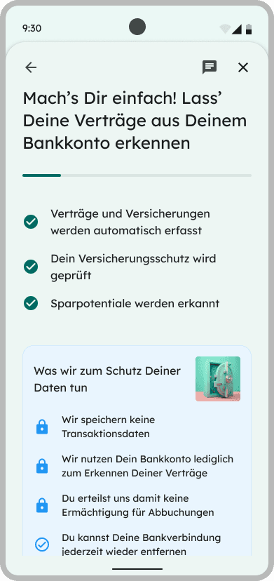 Connecting a bank account