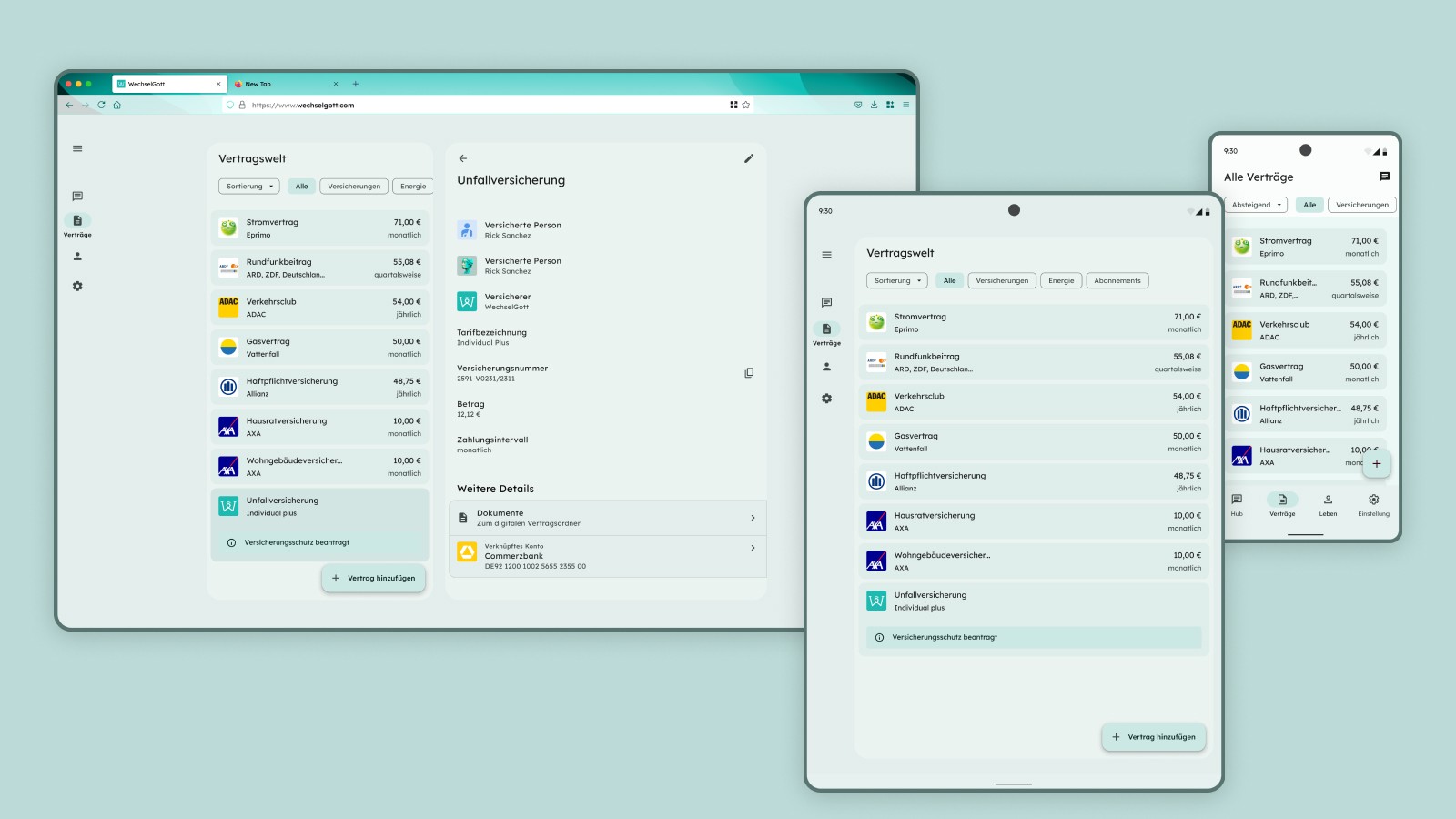 WechselGott on desktop, tablet and phone
